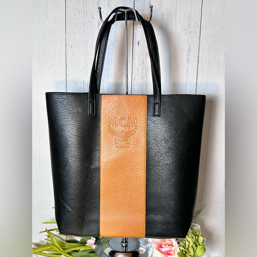 MCM Black and Brown Leather Tote